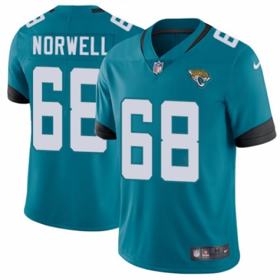 Youth Nike Jacksonville Jaguars 68 Andrew Norwell Black Alternate Vapor Untouchable Limited Player NFL Jersey