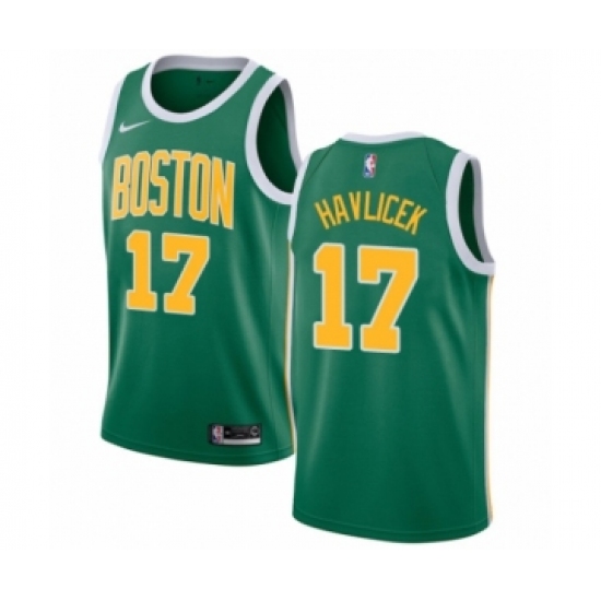 Men's Nike Boston Celtics 17 John Havlicek Green Swingman Jersey - Earned Edition