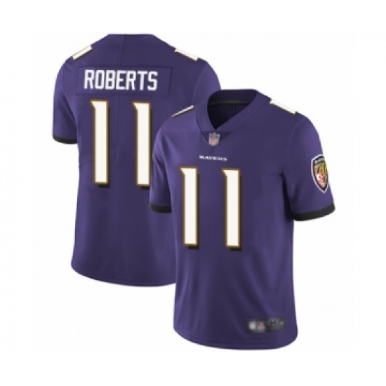 Youth Baltimore Ravens 11 Seth Roberts Purple Team Color Vapor Untouchable Limited Player Football Jersey