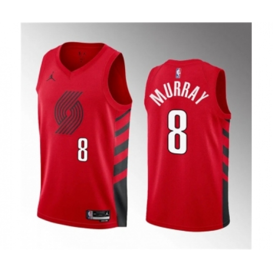 Men's Portland Trail Blazers 8 Kris Murray 2023 Draft Red Statement Edition Stitched Basketball Jersey