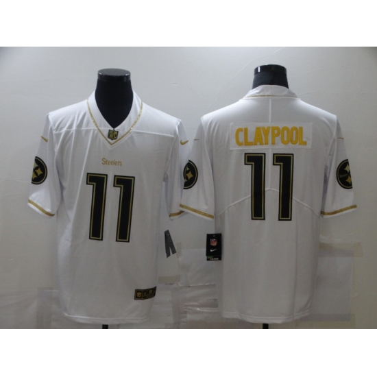 Men's Pittsburgh Steelers 11 Chase Claypool White Nike Limited Jerseys