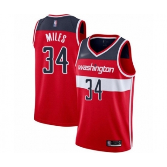 Men's Washington Wizards 34 C.J. Miles Authentic Red Basketball Jersey - Icon Edition