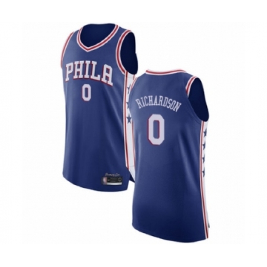 Men's Philadelphia 76ers 0 Josh Richardson Authentic Blue Basketball Jersey - Icon Edition