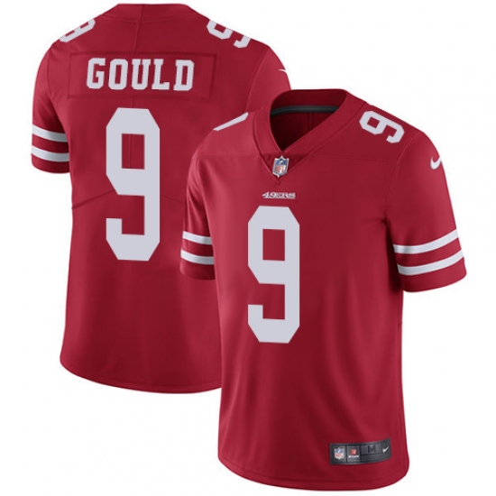 Men's Nike San Francisco 49ers 9 Robbie Gould Red Team Color Vapor Untouchable Limited Player NFL Jersey