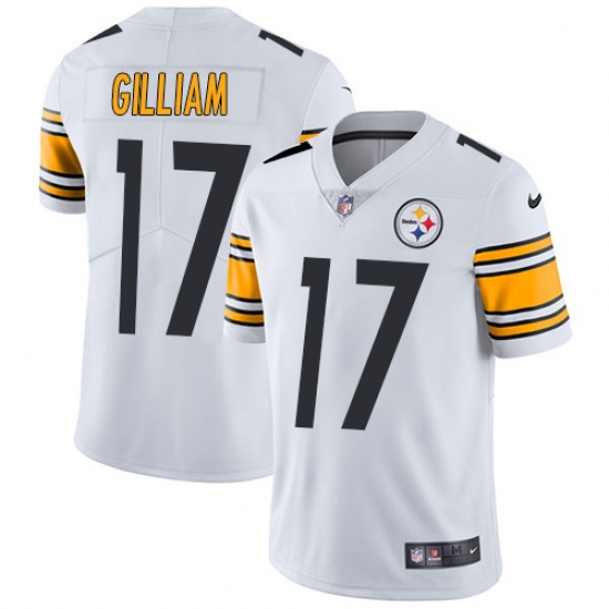 Men's Nike Pittsburgh Steelers 17 Joe Gilliam White Vapor Untouchable Limited Player NFL Jersey