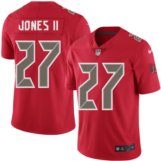 Youth Nike Tampa Bay Buccaneers 27 Ronald Jones II Red Stitched NFL Limited Rush Jersey