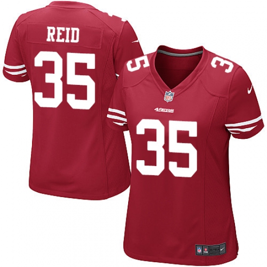 Women's Nike San Francisco 49ers 35 Eric Reid Game Red Team Color NFL Jersey