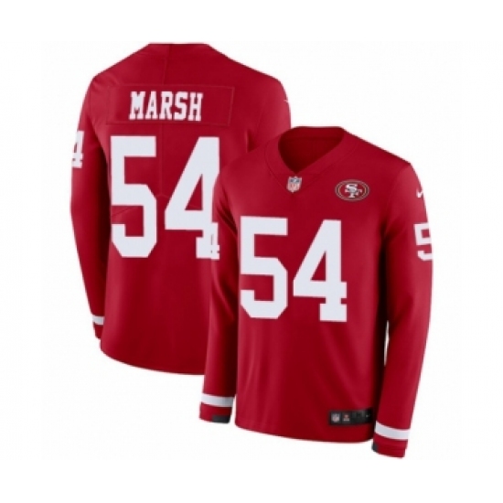 Men's Nike San Francisco 49ers 54 Cassius Marsh Limited Red Therma Long Sleeve NFL Jersey