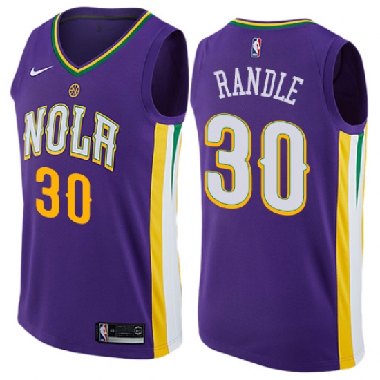 Men's Nike New Orleans Pelicans 30 Julius Randle Swingman Purple NBA Jersey - City Edition