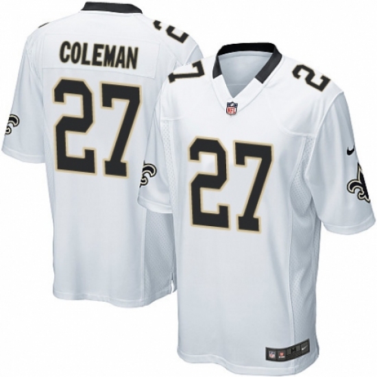Men's Nike New Orleans Saints 27 Kurt Coleman Game White NFL Jersey