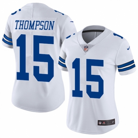 Women's Nike Dallas Cowboys 15 Deonte Thompson White Vapor Untouchable Limited Player NFL Jersey