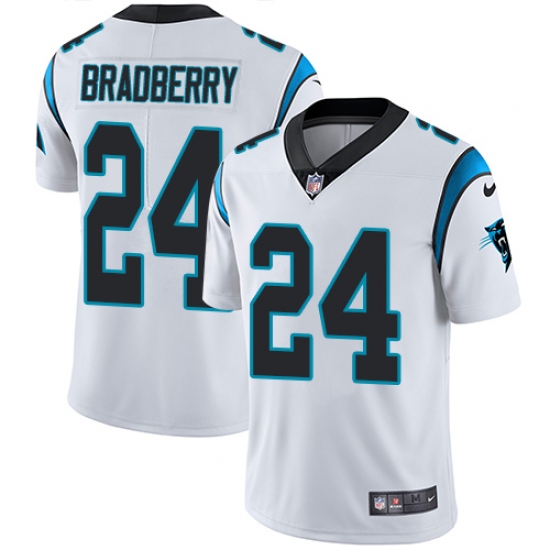 Youth Nike Carolina Panthers 24 James Bradberry White Vapor Untouchable Limited Player NFL Jersey