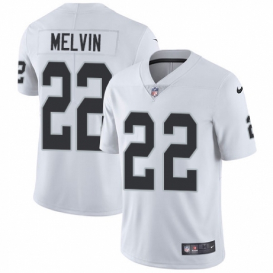 Youth Nike Oakland Raiders 22 Rashaan Melvin White Vapor Untouchable Limited Player NFL Jersey