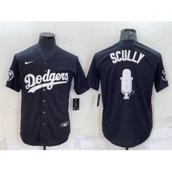 Men's Los Angeles Dodgers 67 Vin Scully Black Stitched MLB Cool Base Fashion Jersey