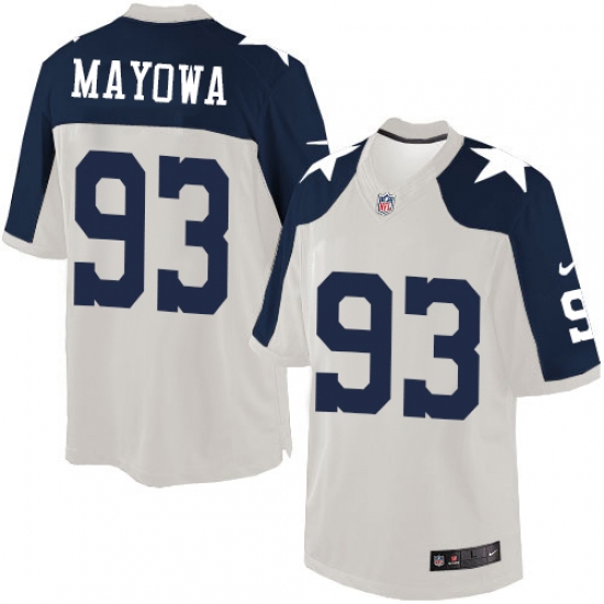 Men's Nike Dallas Cowboys 93 Benson Mayowa Limited White Throwback Alternate NFL Jersey