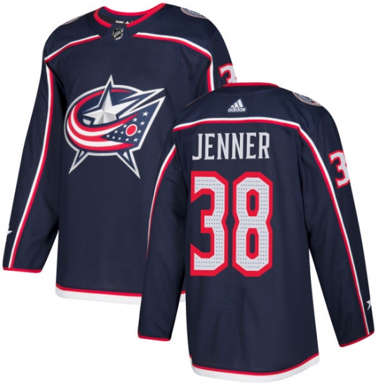 Men's Adidas Columbus Blue Jackets 38 Boone Jenner Authentic Navy Blue Home NHL Jersey