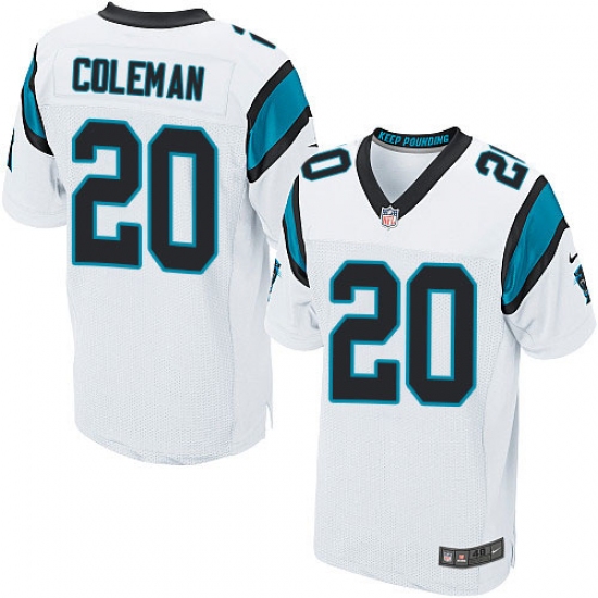 Men's Nike Carolina Panthers 20 Kurt Coleman Elite White NFL Jersey