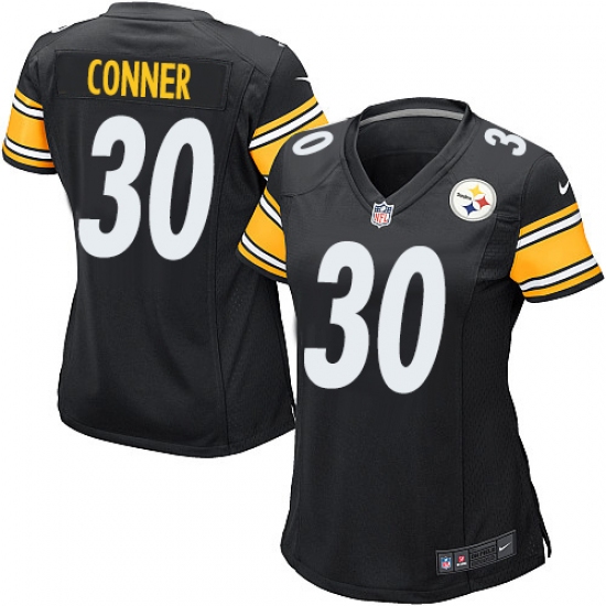 Women's Nike Pittsburgh Steelers 30 James Conner Game Black Team Color NFL Jersey
