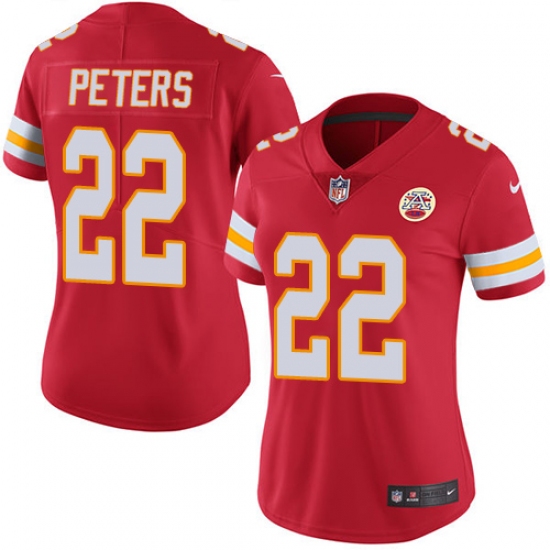 Women's Nike Kansas City Chiefs 22 Marcus Peters Red Team Color Vapor Untouchable Limited Player NFL Jersey