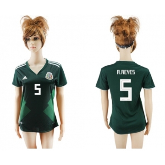Women's Mexico 5 A.Reyes Home Soccer Country Jersey