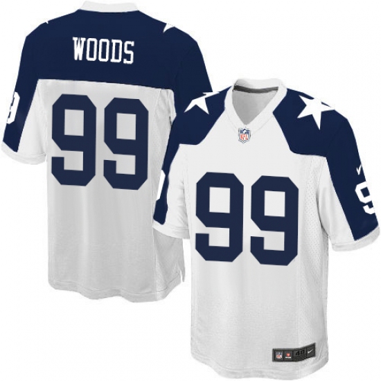 Men's Nike Dallas Cowboys 99 Antwaun Woods Game White Throwback Alternate NFL Jersey