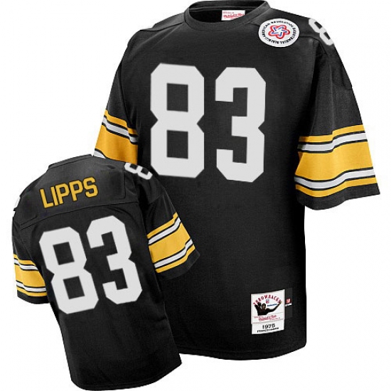 Mitchell And Ness Pittsburgh Steelers 83 Louis Lipps Black Team Color Authentic Throwback NFL Jersey