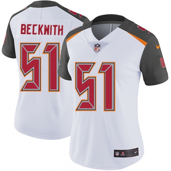 Women's Nike Tampa Bay Buccaneers 51 Kendell Beckwith Elite White NFL Jersey