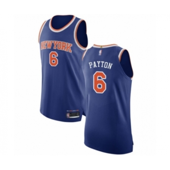 Men's New York Knicks 6 Elfrid Payton Authentic Royal Blue Basketball Jersey - Icon Edition