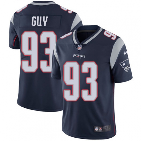 Youth Nike New England Patriots 93 Lawrence Guy Navy Blue Team Color Vapor Untouchable Limited Player NFL Jersey