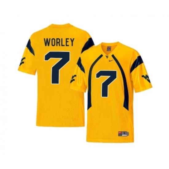 West Virginia Mountaineers 7 Daryl Worley Gold College Football Jersey
