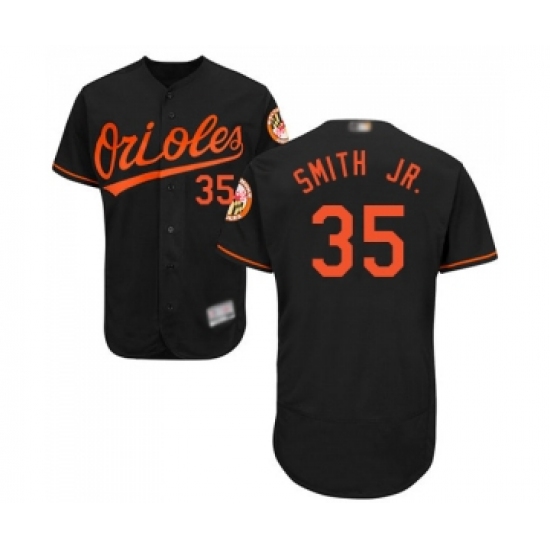 Men's Baltimore Orioles 35 Dwight Smith Jr. Black Alternate Flex Base Authentic Collection Baseball Jersey