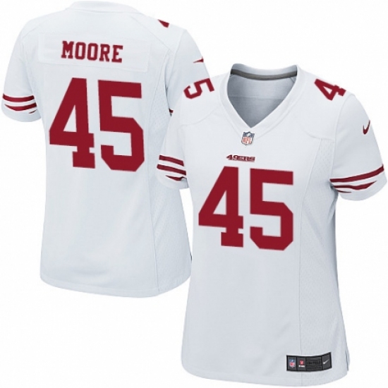 Women's Nike San Francisco 49ers 45 Tarvarius Moore Game White NFL Jersey