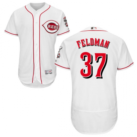Men's Majestic Cincinnati Reds 37 Scott Feldman White Flexbase Authentic Collection MLB Jersey