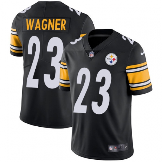 Youth Nike Pittsburgh Steelers 23 Mike Wagner Black Team Color Vapor Untouchable Limited Player NFL Jersey