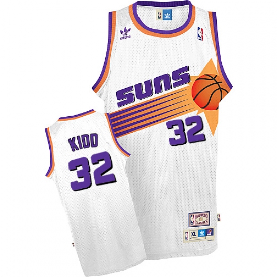 Men's Adidas Phoenix Suns 32 Jason Kidd Authentic White Throwback NBA Jersey