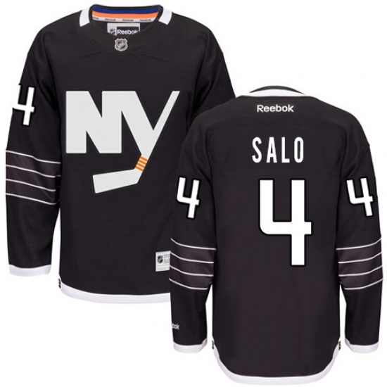 Women's Reebok New York Islanders 4 Robin Salo Authentic Black Third NHL Jersey