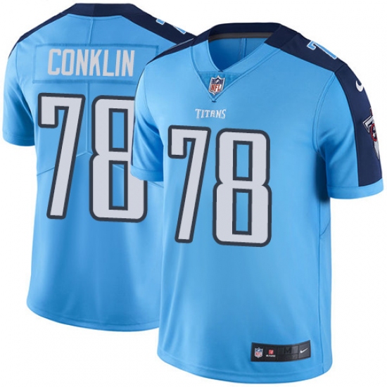 Youth Nike Tennessee Titans 78 Jack Conklin Light Blue Team Color Vapor Untouchable Limited Player NFL Jersey