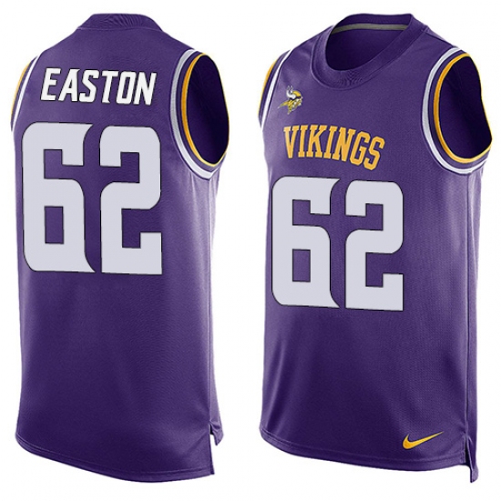 Men's Nike Minnesota Vikings 62 Nick Easton Limited Purple Player Name & Number Tank Top NFL Jersey