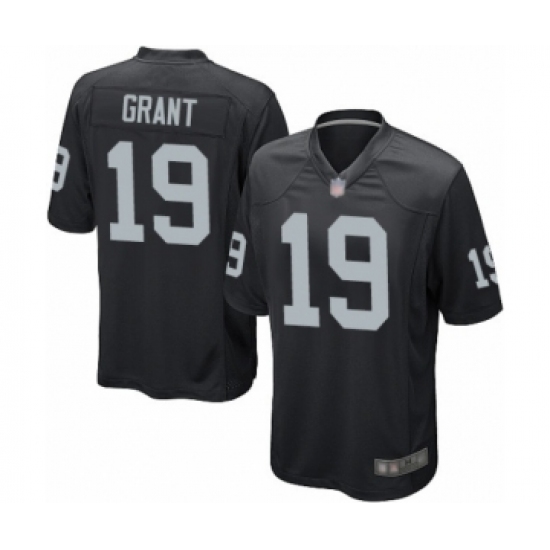 Men's Oakland Raiders 19 Ryan Grant Game Black Team Color Football Jersey