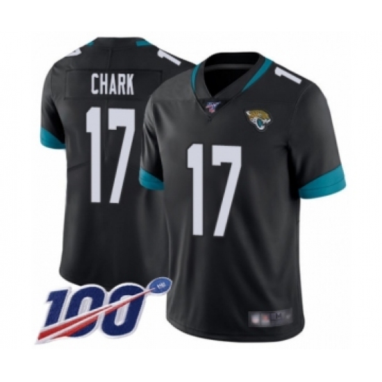 Men's Jacksonville Jaguars 17 DJ Chark Black Team Color Vapor Untouchable Limited Player 100th Season Football Jersey