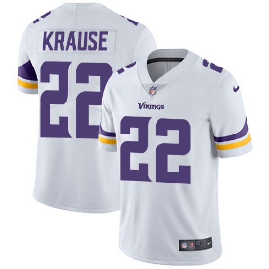 Youth Nike Minnesota Vikings 22 Paul Krause White Vapor Untouchable Limited Player NFL Jersey