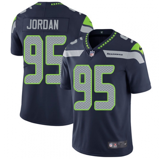 Men's Nike Seattle Seahawks 95 Dion Jordan Steel Blue Team Color Vapor Untouchable Limited Player NFL Jersey