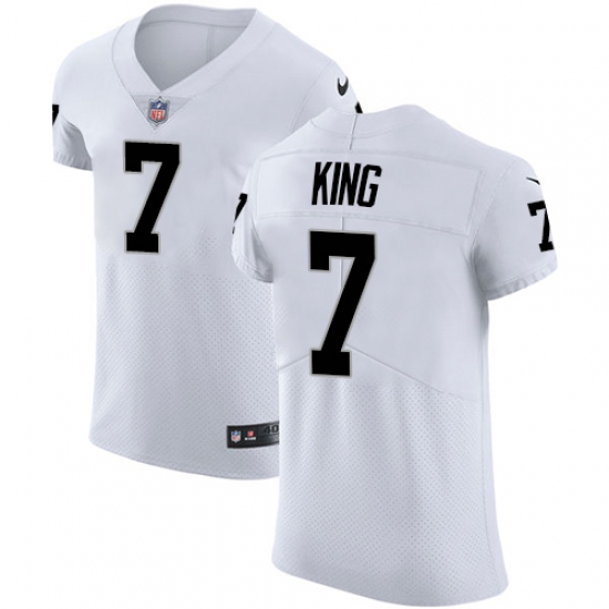 Men's Nike Oakland Raiders 7 Marquette King White Vapor Untouchable Elite Player NFL Jersey