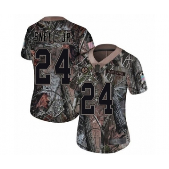 Women's Pittsburgh Steelers 24 Benny Snell Jr. Camo Rush Realtree Limited Football Jersey