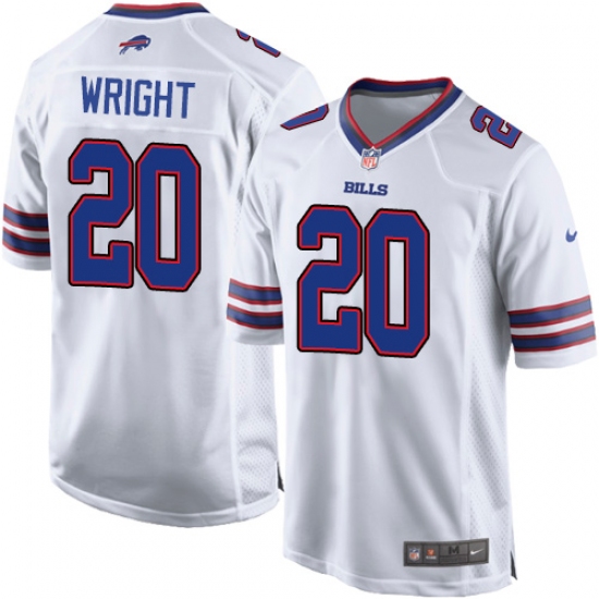 Men's Nike Buffalo Bills 20 Shareece Wright Game White NFL Jersey