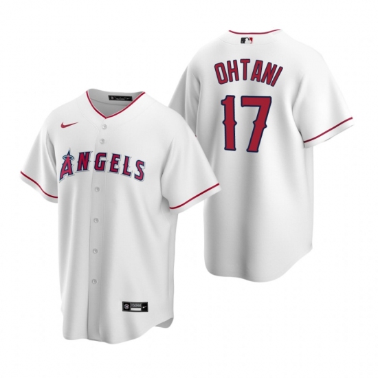 Men's Nike Los Angeles Angels 17 Shohei Ohtani White Home Stitched Baseball Jersey