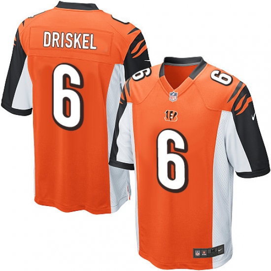 Men's Nike Cincinnati Bengals 6 Jeff Driskel Game Orange Alternate NFL Jersey
