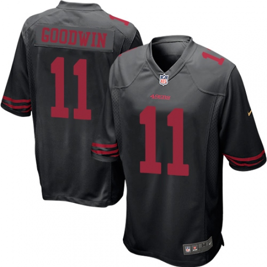 Men's Nike San Francisco 49ers 11 Marquise Goodwin Game Black NFL Jersey