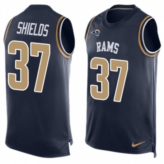Men's Nike Los Angeles Rams 37 Sam Shields Limited Navy Blue Player Name & Number Tank Top NFL Jersey
