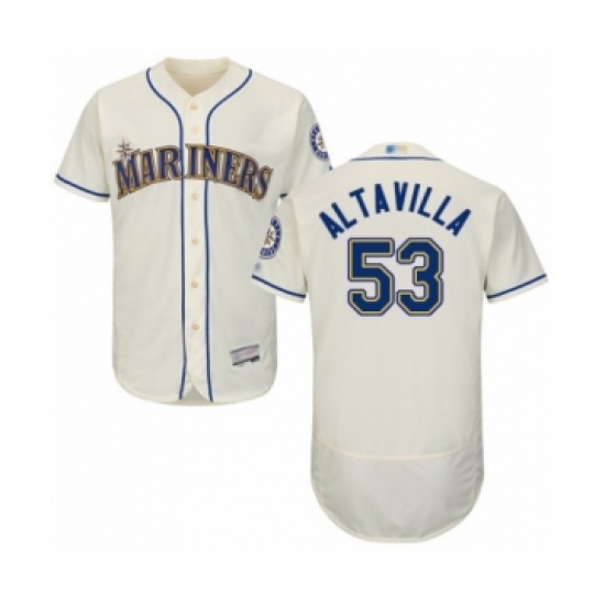 Men's Seattle Mariners 53 Dan Altavilla Cream Alternate Flex Base Authentic Collection Baseball Player Jersey